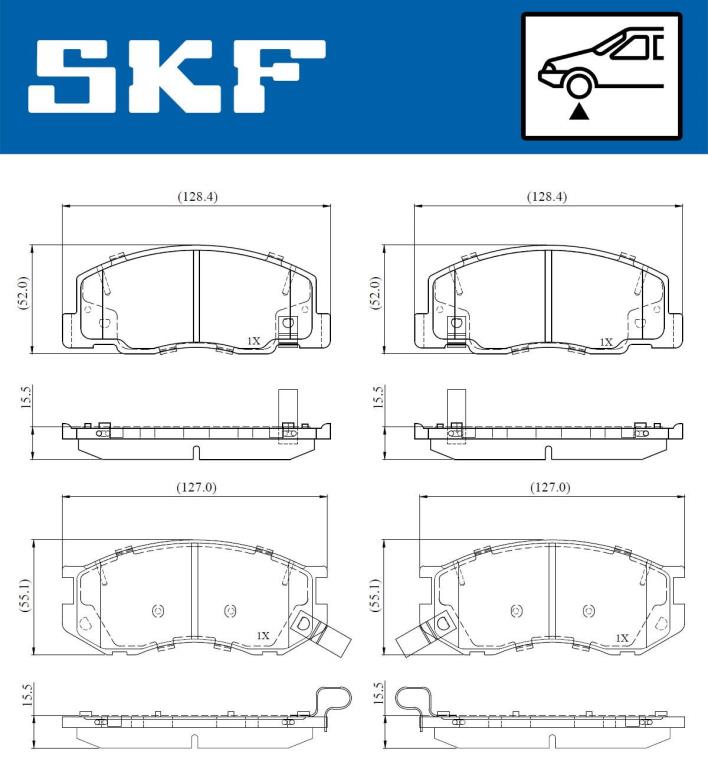 Jogo de 4 pastilhas de travão SKF ref. VKBP 81119 A